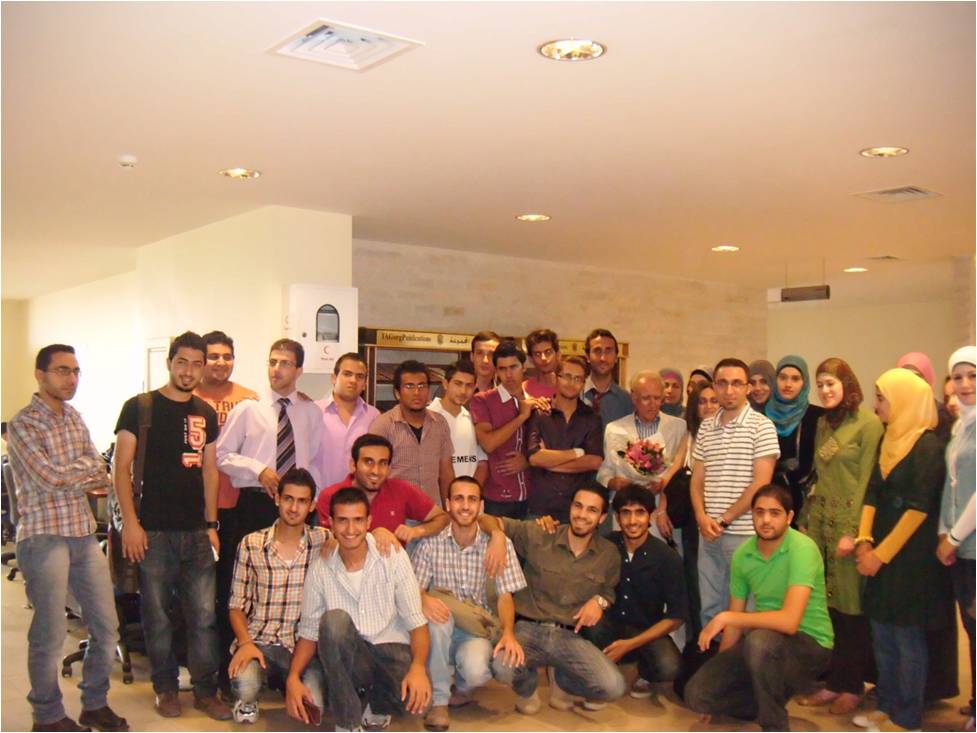 Syrian Architecture Prof. Raif Mhana with Jordanian University students participating in the 7th Architectural Forum workshop at Talal Abu-Ghazaleh Knowledge Society (TAG-Knowledge).